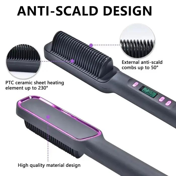 Lisseur de cheveux brosse chauffage peigne chaud