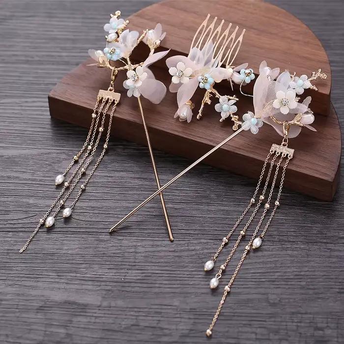 Hanfu – ensemble complet d'épingles à cheveux féeriques antiques