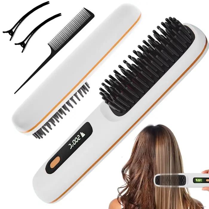Brosse à lisser les cheveux avec 3 réglages de température