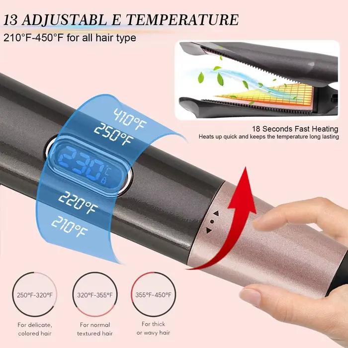 Fer plat 2 en 1 Pro or titane, bigoudi torsadé et fer à lisser, Anti-frisottis pour lisser les cheveux, outil de coiffure