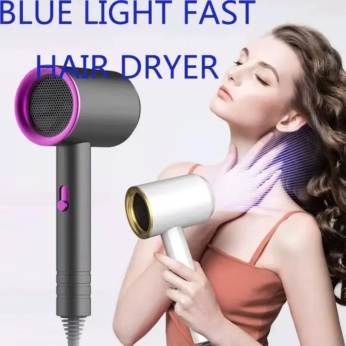 Sèche-cheveux haute puissance lumière bleue Ion négatif Ultra silencieux soins capillaires séchage rapide maison