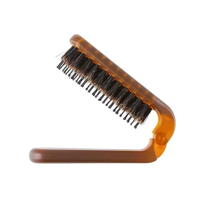 Brosse à cheveux pliable portable en poils de sanglier