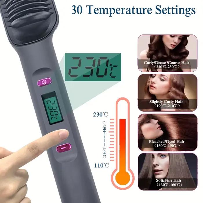 Lisseur de cheveux brosse chauffage peigne chaud