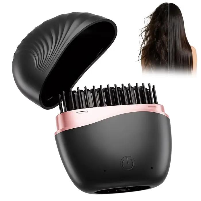 Mini lisseur USB rechargeable - Brosse lissante anti-brûlure