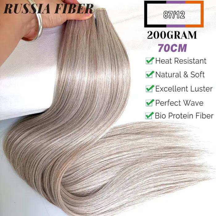 Bio cheveux raides paquets 26 "naturel doux résistant à la chaleur fibres synthétiques Extensions
