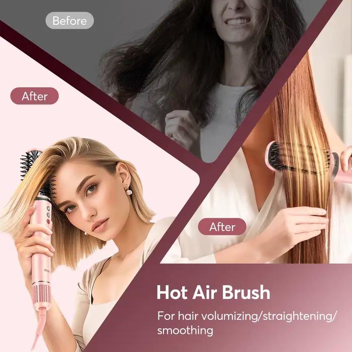 Ensemble de brosses pour sèche-cheveux 5 en 1 avec sac