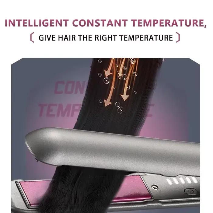 Kemei fer plat en céramique professionnel pour lisseur de cheveux moins crépus finition lisse plaques flottantes outil de coiffure chaleur rapide