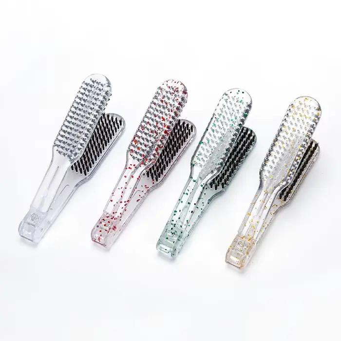 Brosse et peigne antistatiques à double face pour cheveux épais et rugueux