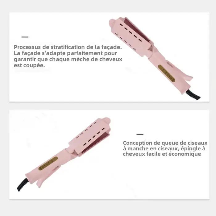 Lisseur de cheveux rose à quatre réglages de température