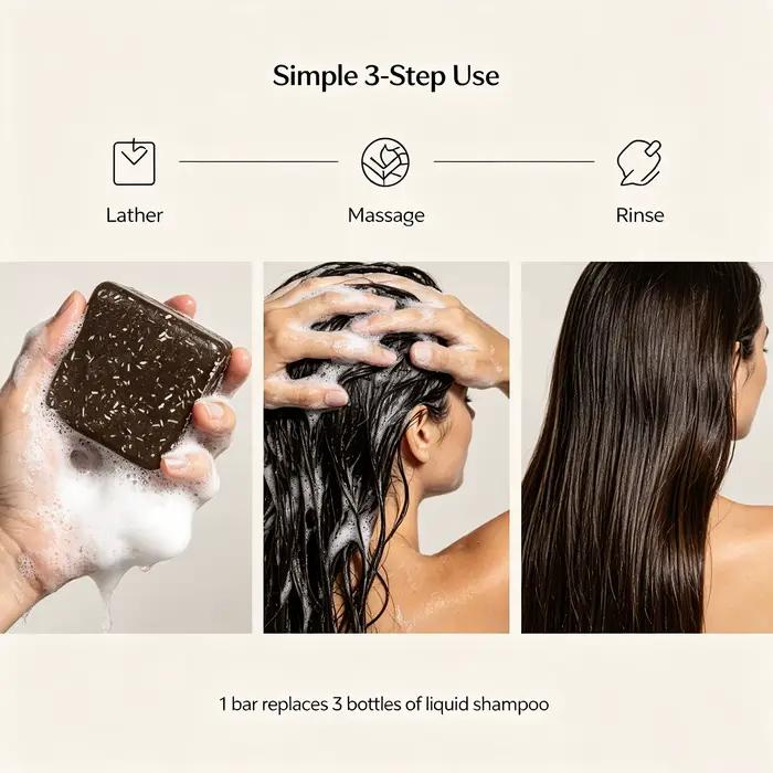 Barre de shampoing au romarin pour la croissance des cheveux Shampooing solide naturel avec huile