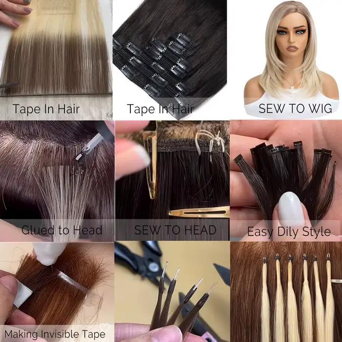 Bio cheveux raides paquets 26 "naturel doux résistant à la chaleur fibres synthétiques Extensions