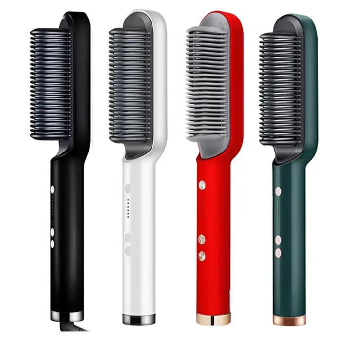 Lisseur de cheveux professionnel, peigne chauffant électrique à chauffe rapide, peigne à cheveux, soins personnels, brosse multifonctionnelle pour coiffure