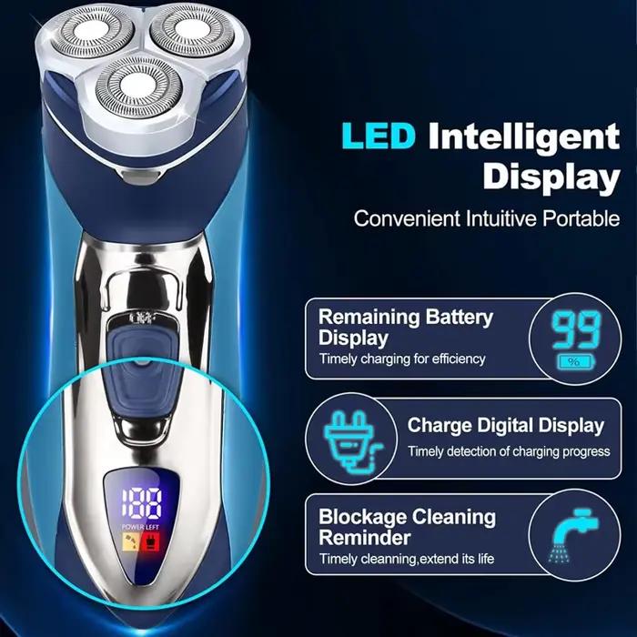 Rasoir électrique 2 en 1 pour homme avec tête flottante 3D | Chargeur Type-C