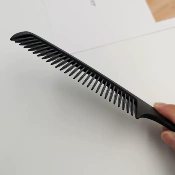 Peigne de coupe de cheveux plat noir à dents larges pour hommes
