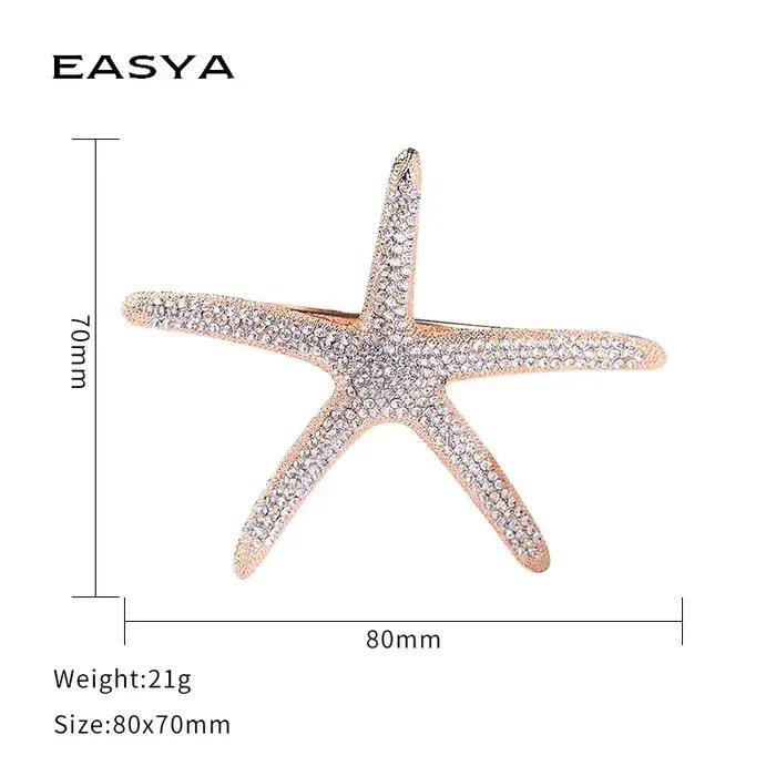EASYA nouvelle mode plein cristal étoile de mer épingle à cheveux Barrettes accessoires grandes strass pinces