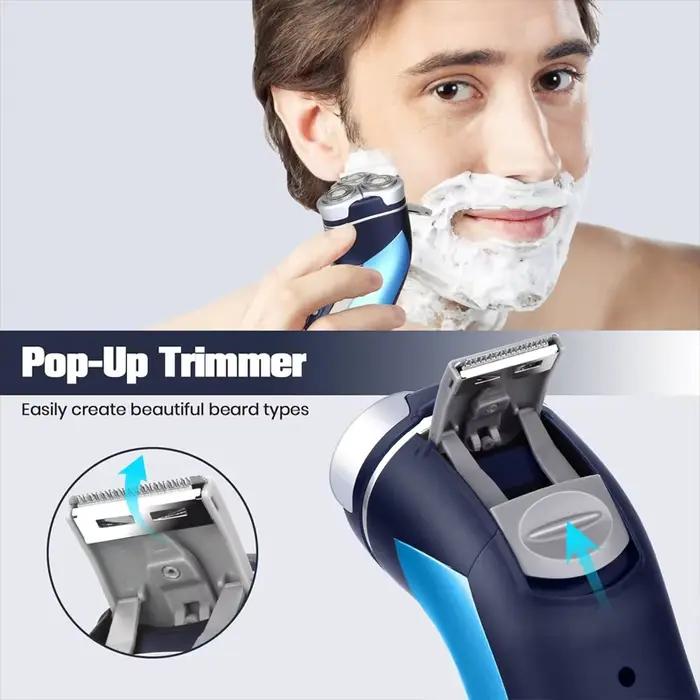 Rasoir électrique 2 en 1 pour homme avec tête flottante 3D | Chargeur Type-C