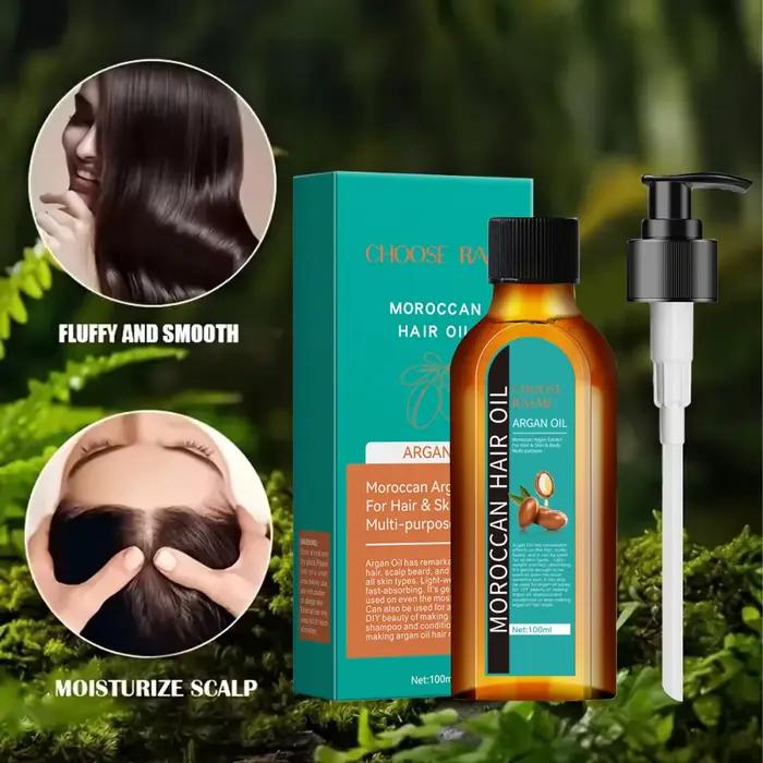 L'huile essentielle de soin capillaire empêche les cheveux secs et fendus