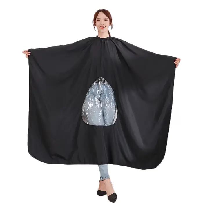 Cape de salon de coiffure avec fenêtre de visualisation transparente