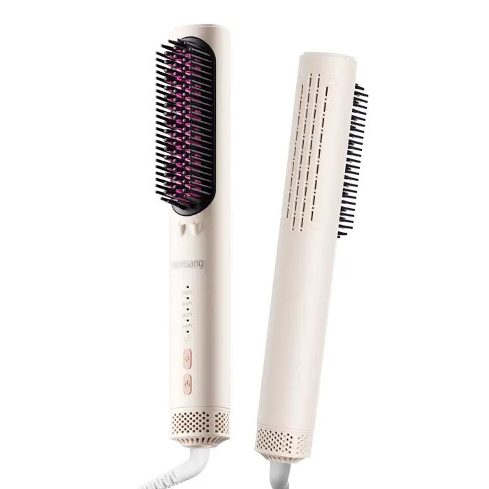 Brosse lissante chauffante électrique multifonction pour cheveux bouclés et raides