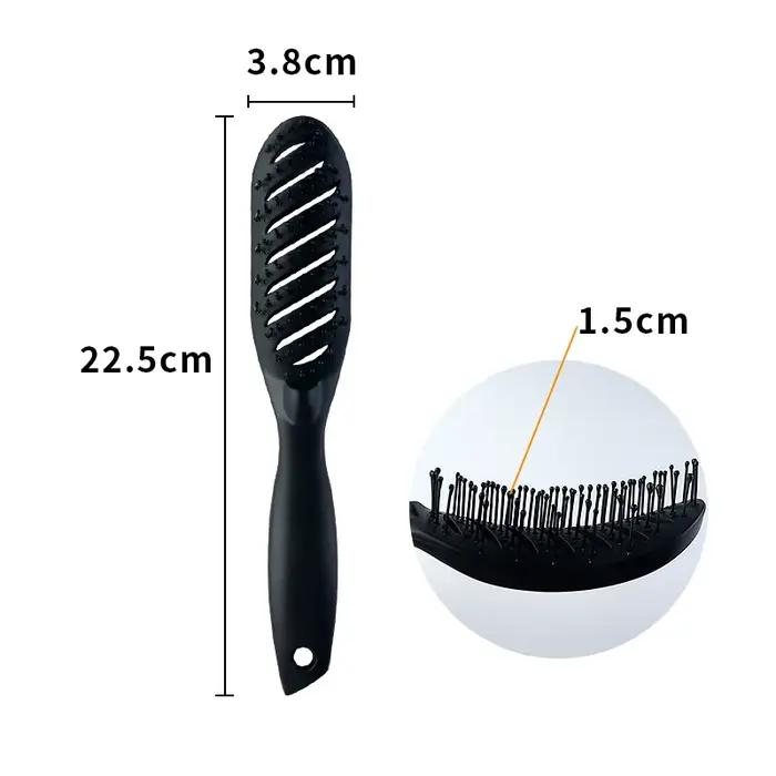 Brosse démêlante, brosse de séchage antistatique, brosse à évent incurvé, peigne de Massage du cuir chevelu, brosse de coiffure pour cheveux bouclés, peigne de Massage pour Salon