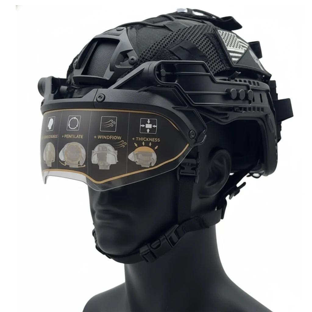 Casque FAST ABS léger avec Suspension et cadran réglables pour le cyclisme, le Airsoft et l'entraînement tactique